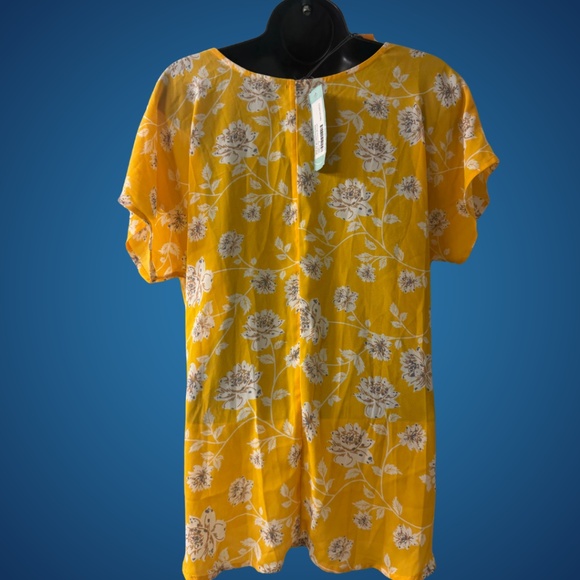 Mix 41 Hawthorne Yellow Floral Twist Front Blouse - NWT! - Picture 2 of 4